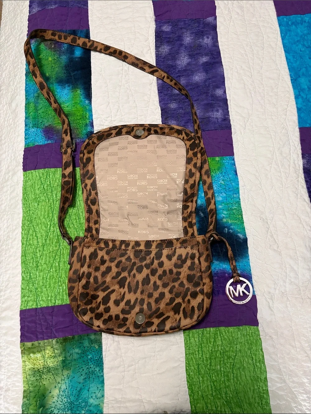 Michael Kors Leopard-Print Brown Crossbody Bag